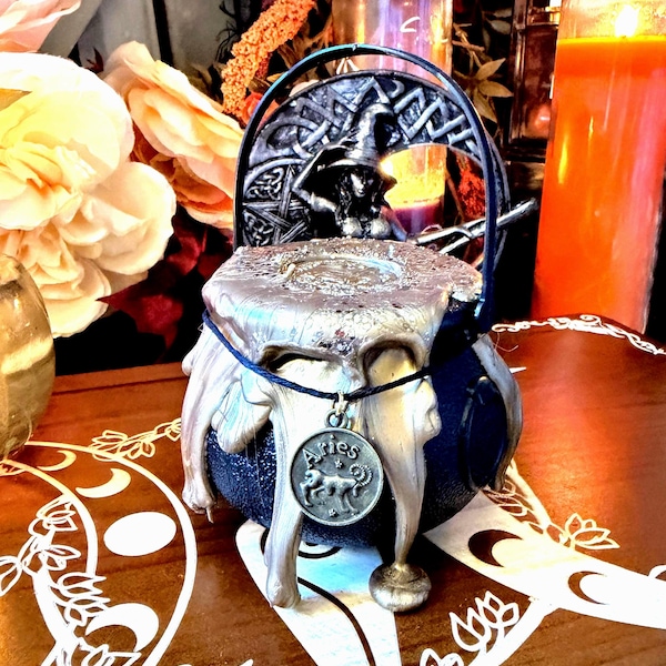 August Zodiac Mystery Cauldron | Astrology Witchcraft Crystal Spell Jar Gifts