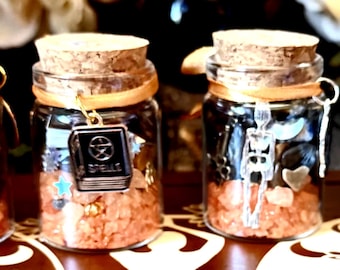Handcrafted Fall Cauldron Confetti Jar | Autumn Crystal Altar Decor (30ml)