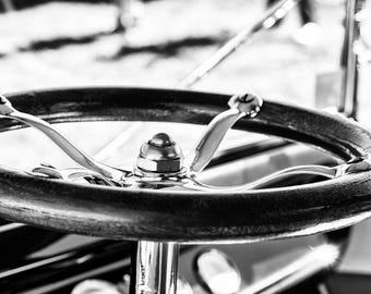 Antique Steering Wheel Close-Up | Automotive Fine Art Photography