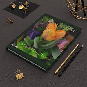 Orange Tulip Bouquet Hardcover Journal | Reflections of Her, Lined Notebook