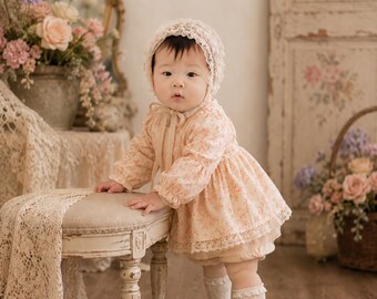 Vintage Floral Baby Portrait | Custom Editorial Photo Edit