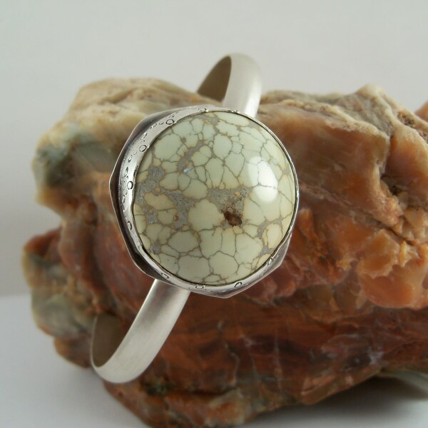 Sterling Silver Variscite Gemstone Cuff Bracelet