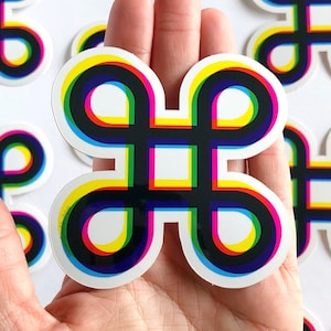 Graphic Designer Sticker Command Symbol Apple Computer Nerd Bumper Sticker Car Vinyl Decal CMYK Letterpress Print Web Designer Gift