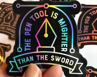Author Sticker Storytelling /& Writing Pen is Mightier than the Sword Water-Resistant Vinyl Adhesive Laptop Sticker