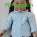 027 Knit Pattern for 18" doll pale denim feathered pullover