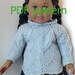 027 Knit Pattern for 18" doll pale denim feathered pullover