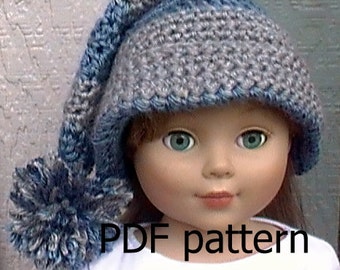 018 Crocheted striped hat pattern for American Girl doll