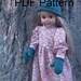 001 Knit rolled hat and mitts pattern for 18" American girl doll