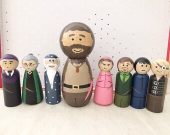 The Golden Trio. HP inspired peg toy set. 3 peg toys
