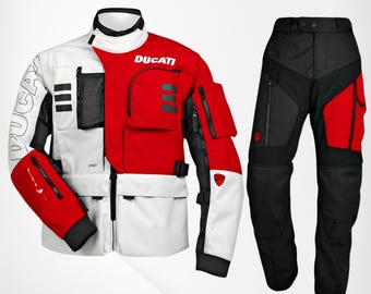Ducati Explorer 2.0 Men's CE Armored Waterproof Cordura Textile Motorcycle Jacket & Pants | Touring Racing Biker Suit | Gift for Him