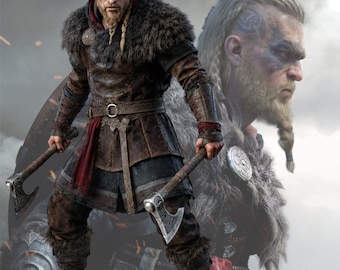 Viking Leather Coat Men, Norse Warrior Fur Cosplay Costume, Medieval Hooded Battle Jacket, Dark Fantasy Outfit