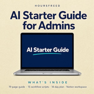 Notion Template für Büroangestellte | AI Starter Guide + Arbeitsablauf Skripte | Einsteiger Büro-Produktivitätskit