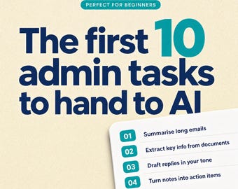 Plantilla de Notion para asistentes administrativos / Guía de inicio de IA + Scripts de flujo de trabajo / Kit de productividad de oficina para principiantes