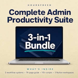 Complete Admin Productivity Suite | 3-in-1 Notion Template Bundle | Executive Assistant Workflow Systems | Office Manager Toolkit 2026