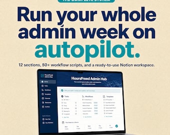 Plantilla de Notion para asistente ejecutivo / Sistema de flujo de trabajo administrativo y productividad / Kit de procedimientos operativos estándar de oficina + scripts de flujo de trabajo