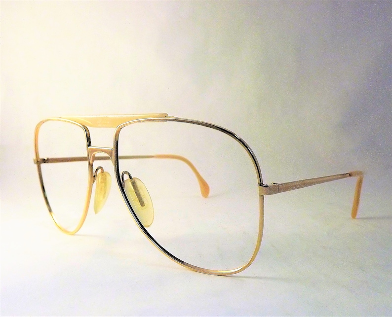 Mens Aviator Eyeglasses Zeiss Competition Frames Big Gold Etsy