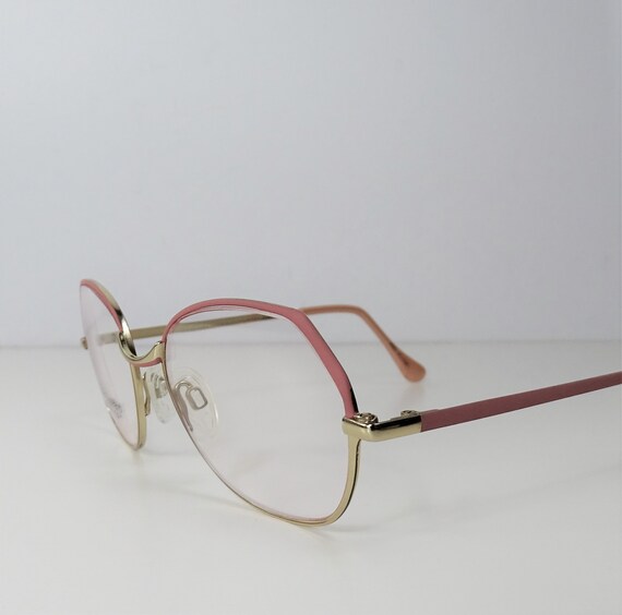 Vintage Small Pink Eyeglasses, Women's Metal Fram… - image 3