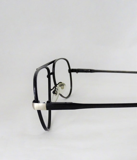 Silver and Black Metal Aviator Eyeglasses, Men's … - image 5