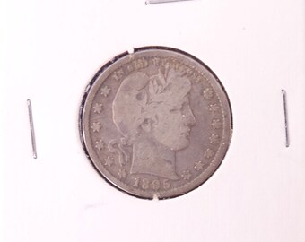 1895 P Barber Quarter, 1895 Philadelphia Mint Liberty Head, Old US Coin