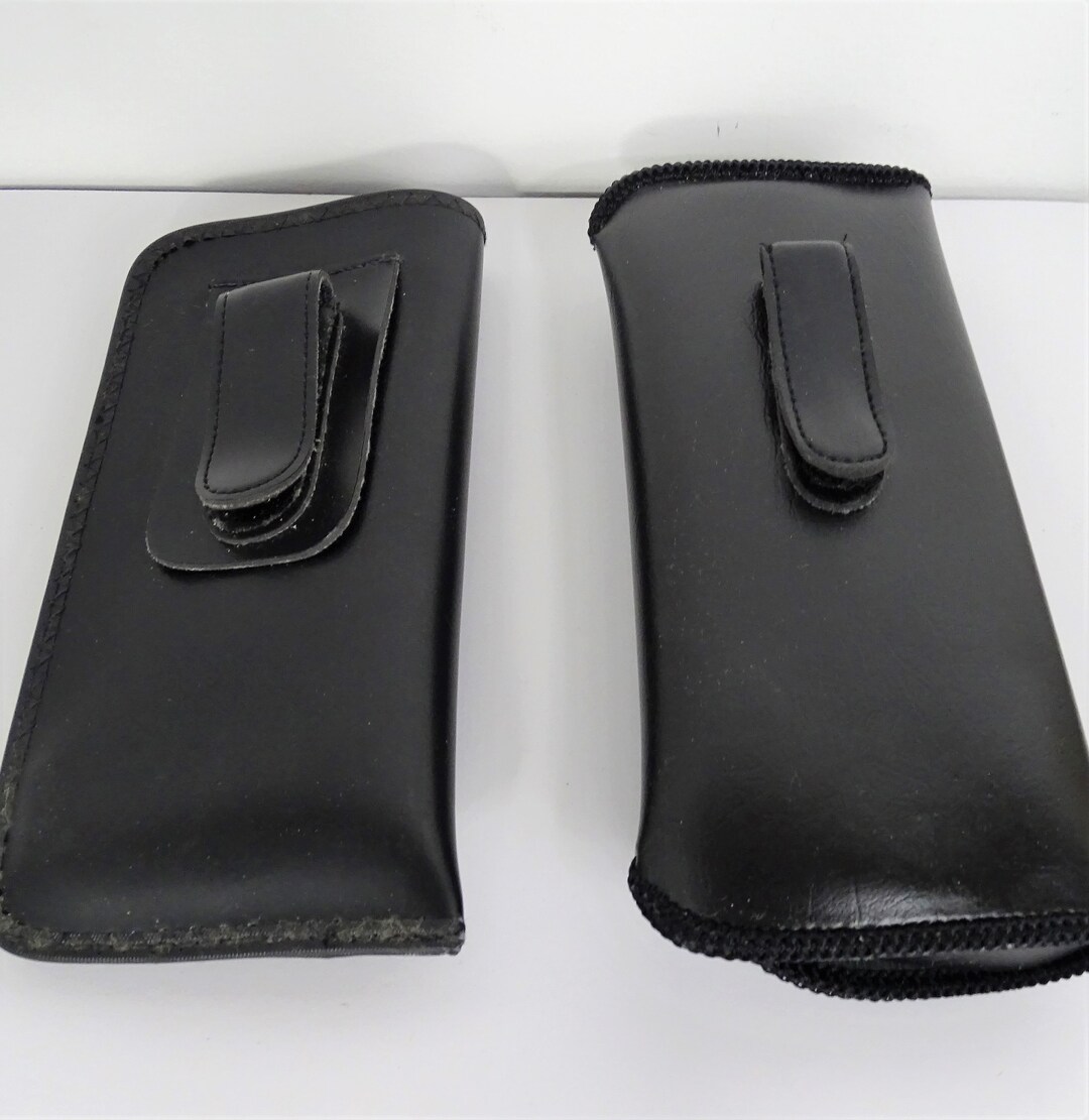 Clip on Eyeglasses Case, Set of 2 Vintage Mens Black Eyeglass Cases
