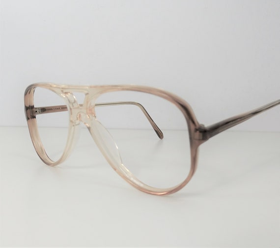 Unisex Two Tone Brown and Clear Eyeglasses, Vinta… - image 5