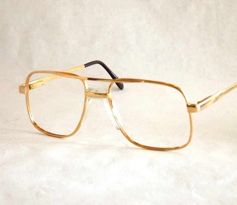 Industrial Metal Mens Gold Aviator Eyeglasses / Fixed Bridge | Etsy