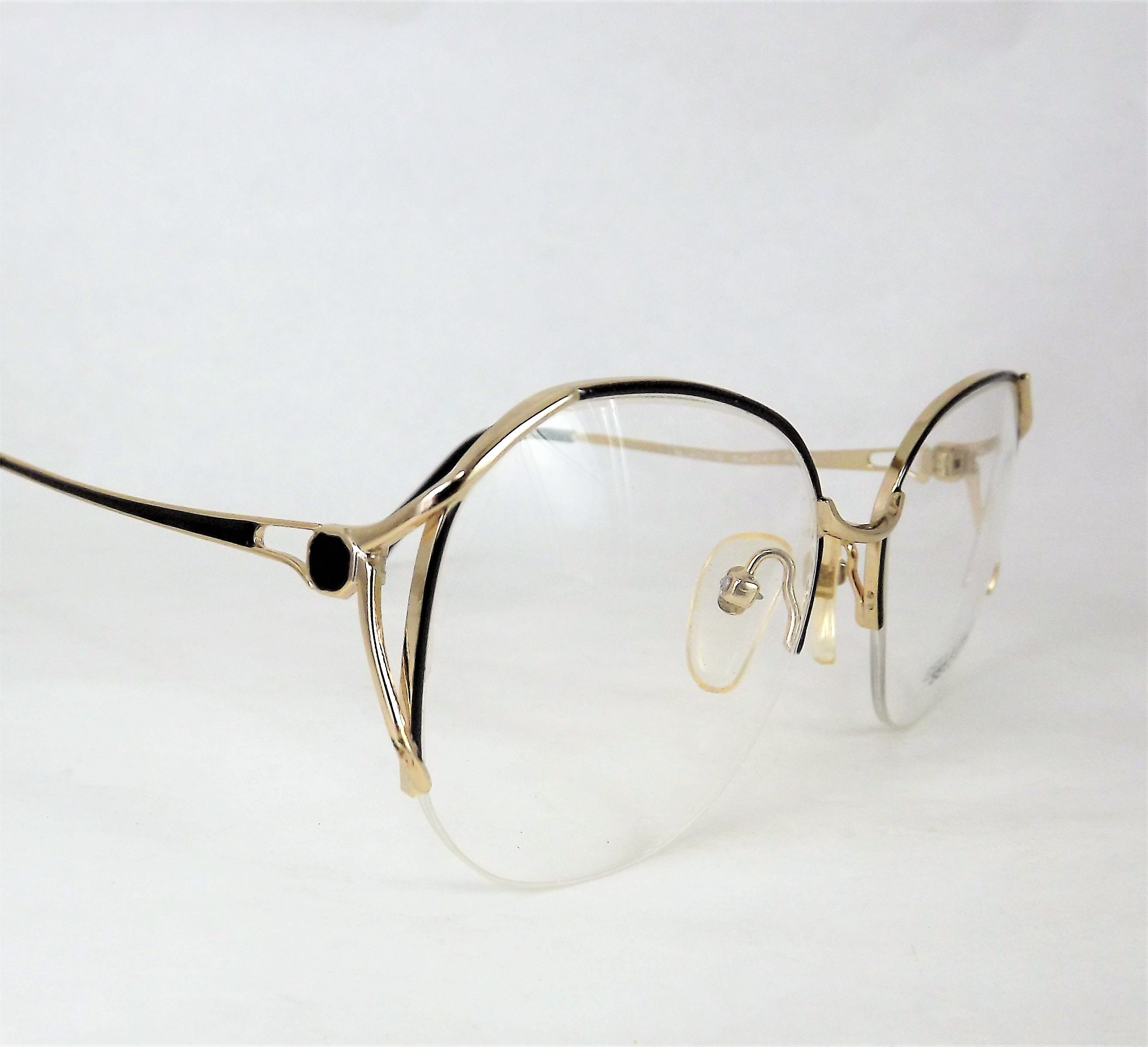 Black and Gold Eyeglasses Gold Metal Glasses Womens Gold Etsy