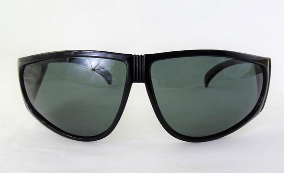 Big Black Cover Up Sunglassses, Wrap Around Side … - image 3