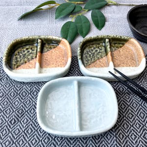 Seto Ware Oribe Grön Järnbrun Mini Tallriksset: Japansk Keramisk Dippskål