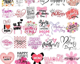 Lámina de collage de palabras para el Día de la Madre, ideal para diarios creativos, álbumes de recortes y tarjetas.