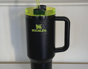 Stanley Halloween Web Glow H2.0 40oz Tumbler Limited Edition | Authentic Stanley Quencher FlowState Cup | Glow in the Dark Spider Web Design