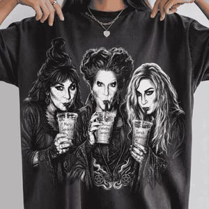 Hocus Pocus Iced Coffee Halloween PNG, Halloween Characters T-shirt Png, Spooky Coffee PNG, Horror Movie Shirt Design, Digital Download