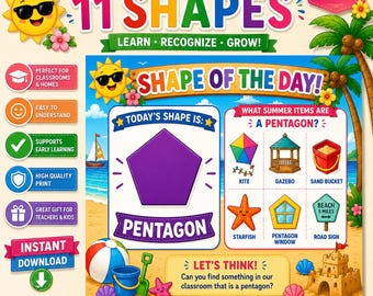 Make learning shapes fun with this Summer Shape of the Day Bundle!