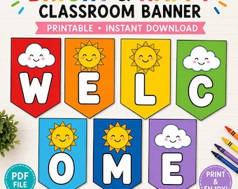 Summer Classroom Welcome Banner | Printable Bulletin Board Decor | Preschool Classroom Decoration | Summer Sunshine Banner | Instant Downloa