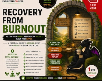 Burnout Recovery for Managers | Practical guide in Leadership | Rebuild Your Career Sustainably | PDF Download