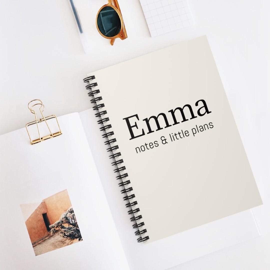 Personalized Name Notebook, Custom Spiral Journal, Minimalist Notes ...