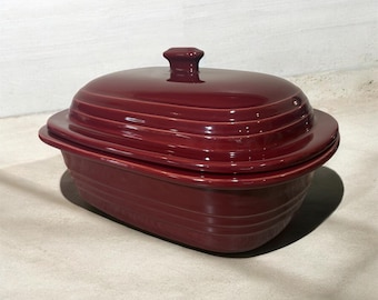 Pampered Chef 3.1 Qt Deep Covered Cranberry Baker W/ Lid Stoneware Roaster NEW