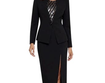 Conjunto de vestido de lentejuelas con efecto ilusión de estilo vintage Daymor Couture, talla 6, formal y glamuroso.