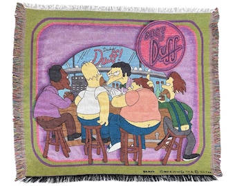 Vintage 2003 Simpsons geweven deken 50 x 60 body van Duff Fringe Tapestry