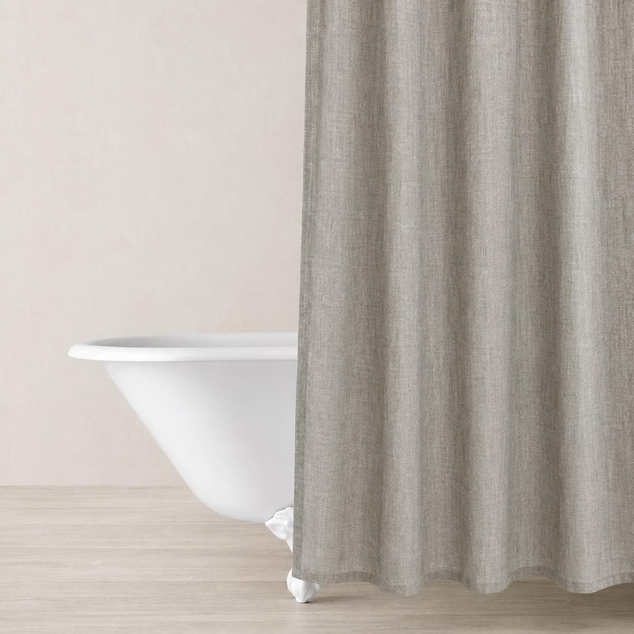 Restoration Hardware Linen Shower Curtain Italian Heritage Washed Linen 72x72 Mist RH Luxury Linen