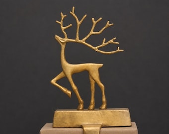 Pottery Barn Merry Reindeer messing kerstkoushouder (uit de collectie genomen kerstdecoratie)