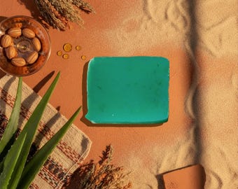 Artisan Aloe Vera & Argan Oil Soap Bar | Tea Tree, Lavender And Vitamin E | Natural Handmade Soap