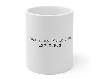 127.0.0.1 Mok "There's No Place Like" | Programmer Tech koffiekopje