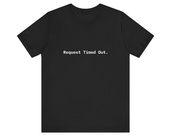 T-shirt met time-out aanvragen | Zwart Techy-shirt met foutmelding