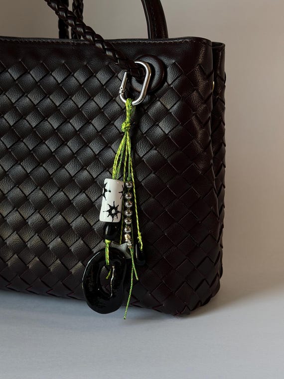 Starry Night Handmade Charm | Unique Beaded Details | Neon Star Link Keychain