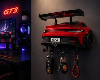 GT3 RS Wall Key Holder – Car Enthusiast Garage Decor