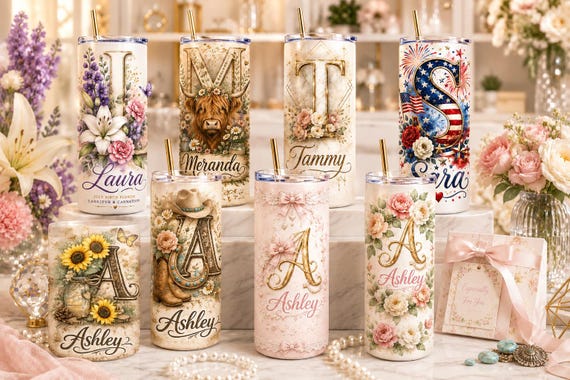 Personalized Bridesmaid Tumbler | Custom Name Wedding Cup, Maid of Honor Gift, 20oz Skinny Tumbler