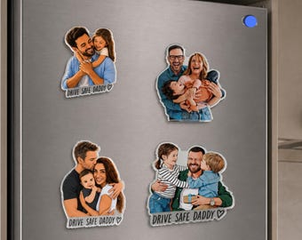 Custom Photo Magnet, Fathers Day Gift For Dad, Gift For Husband, New Dad Gift From Photo Dad And Kids