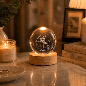 Dance Night Light,Dancer Gift,Ballet Dancer Crystal Lamp,Dance Teacher Gift,Dance Team Gift,Daughter Birthday Gift,Dance Lover Gift