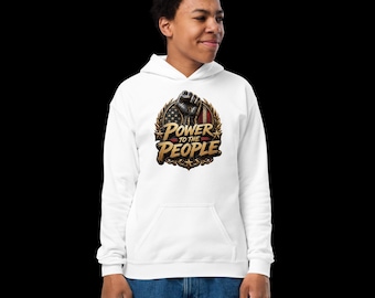 Power To The People Youth Hoodie | Hip Hop Streetwear | Heavy Blend